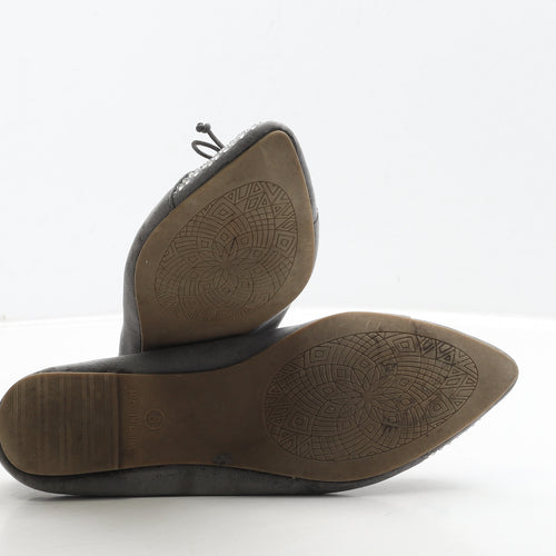 George Womens Grey Suede Ballet Flat UK 5 38