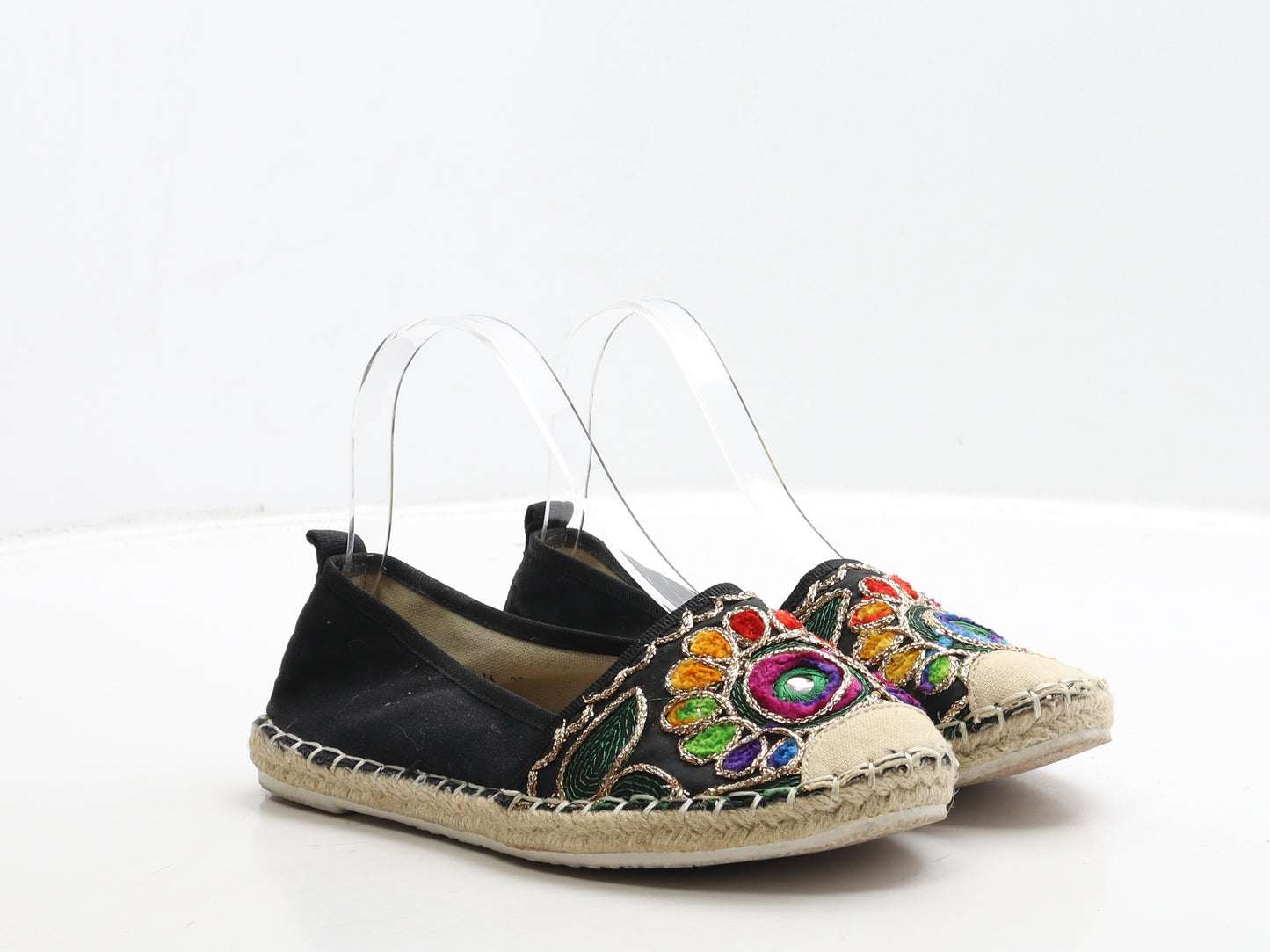 Day-Vine Womens Multicoloured Geometric Fabric Ballet Flat UK 4 37 - Espadrille