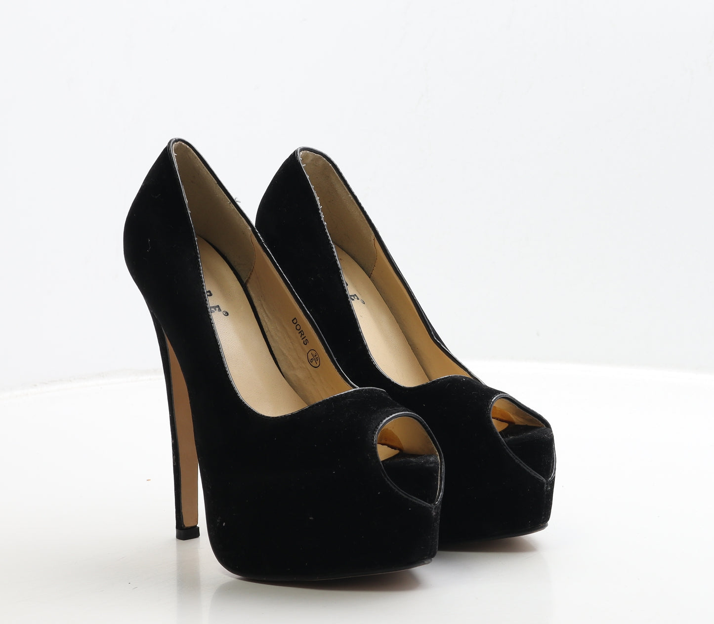 Core Collection Womens Black Suede Platform Heel UK 5 38