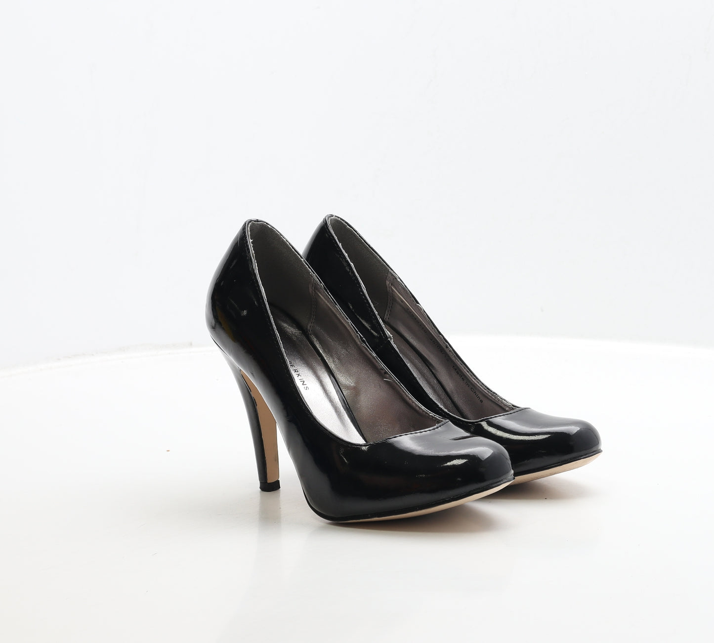 Dorothy Perkins Womens Black Patent Leather Court Heel UK 4 37