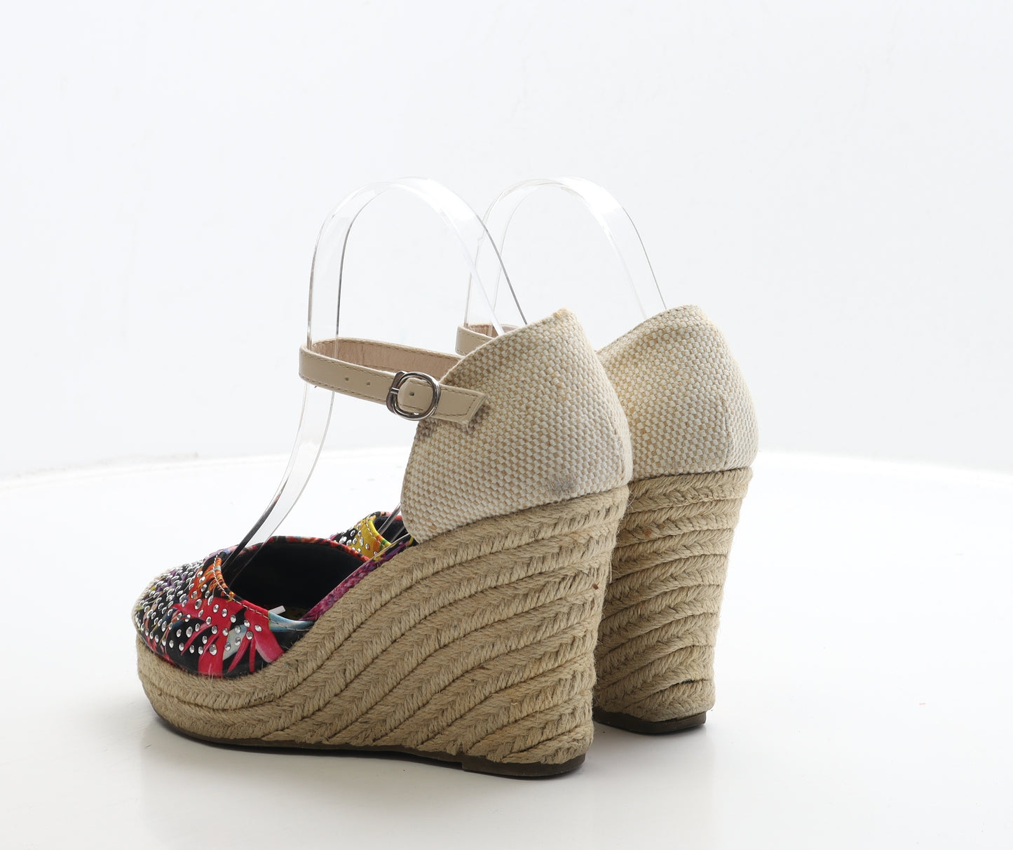 Jenny Fairy Womens Multicoloured Floral Polyester Espadrille Heel UK 5 38