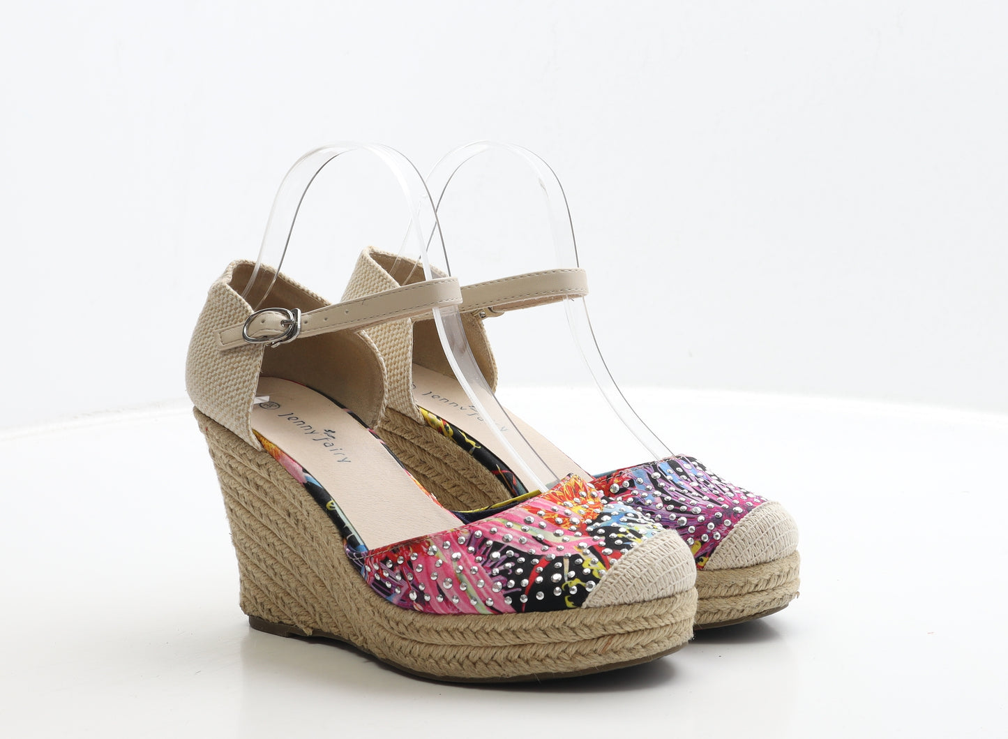 Jenny Fairy Womens Multicoloured Floral Polyester Espadrille Heel UK 5 38