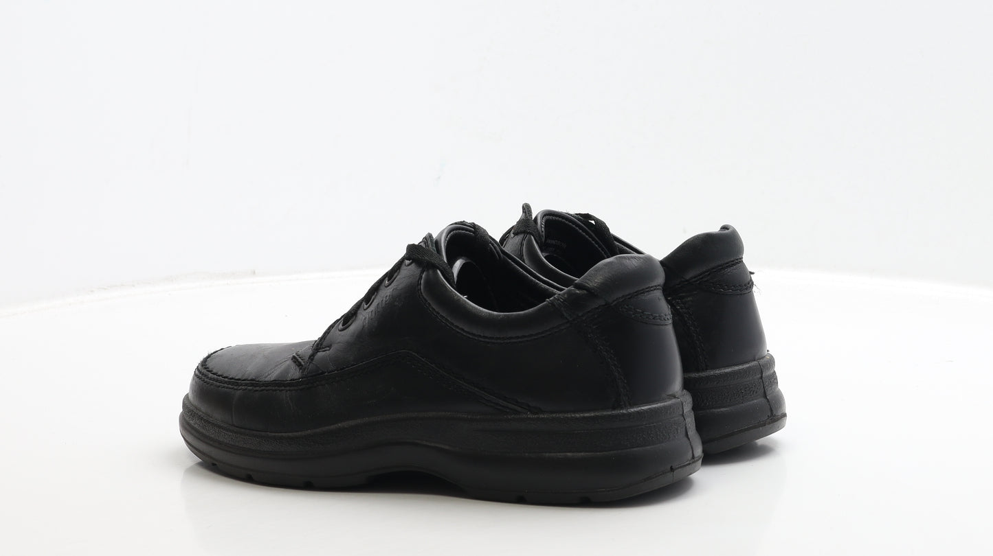Hotter Mens Black Leather Boat Shoe Casual UK 6 37
