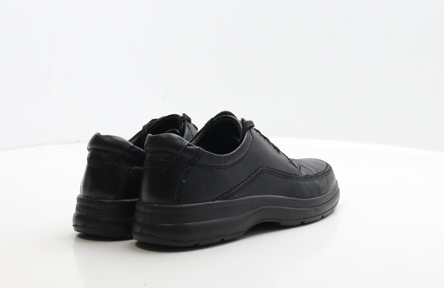 Hotter Mens Black Leather Boat Shoe Casual UK 6 37