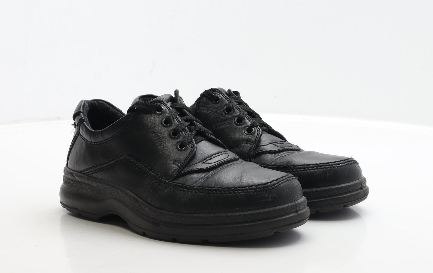 Hotter Mens Black Leather Boat Shoe Casual UK 6 37