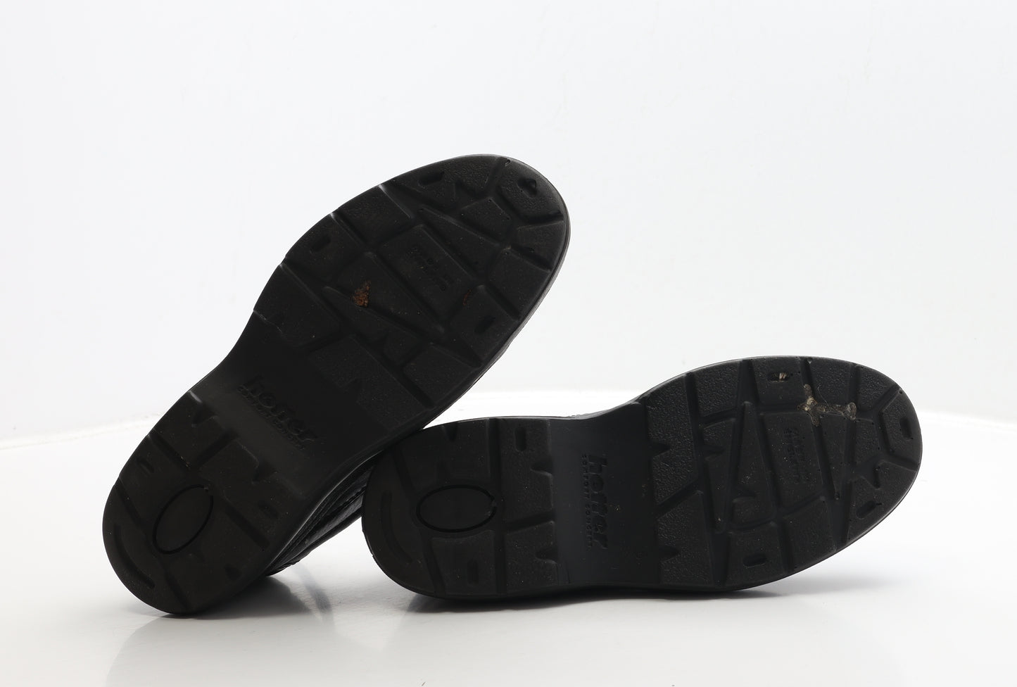 Hotter Mens Black Leather Boat Shoe Casual UK 6 37