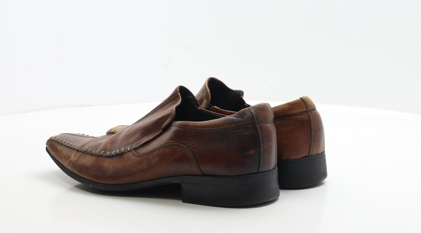 Urbane Mens Brown Leather Loafer Casual UK 10 44