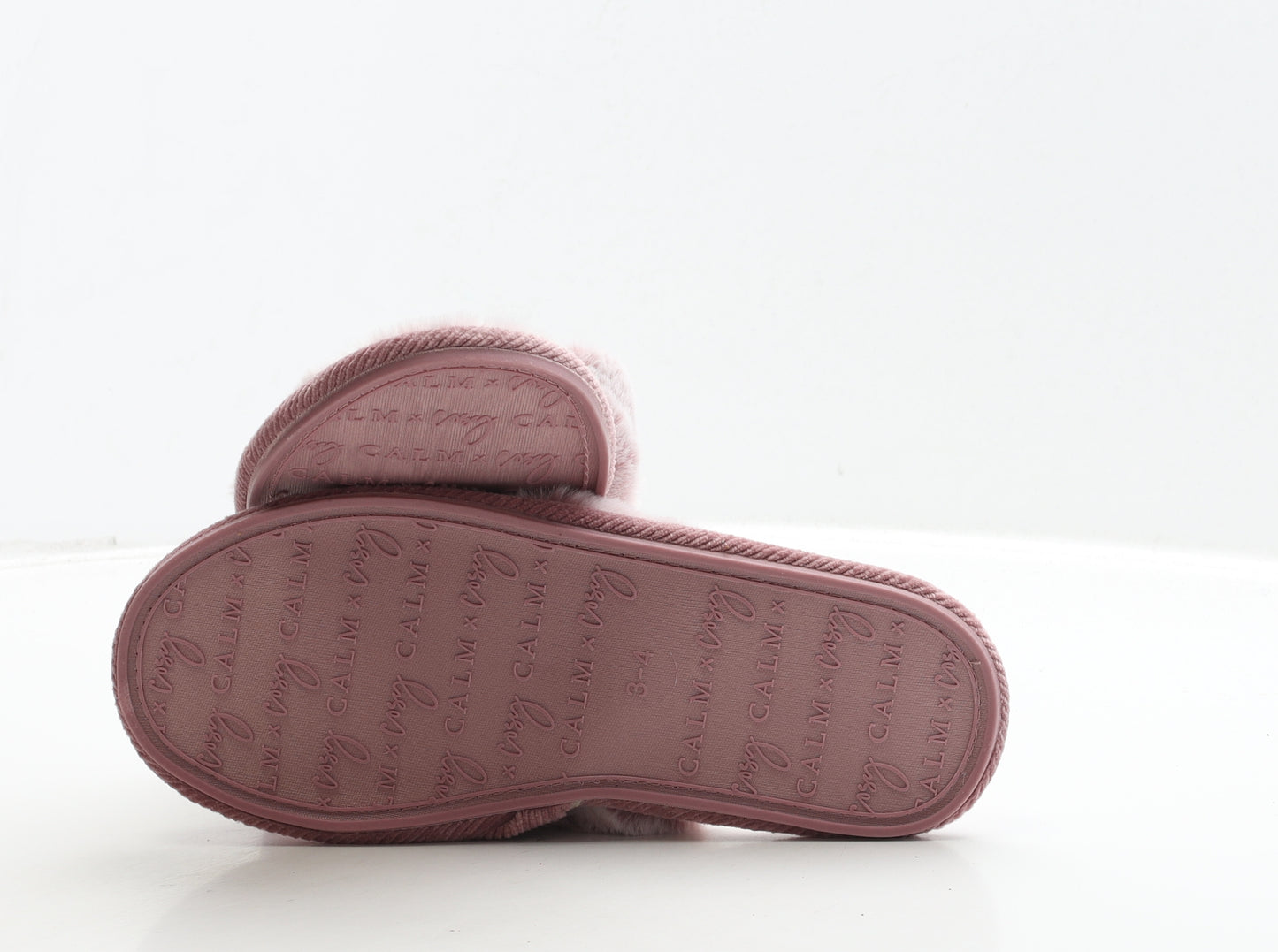 George Womens Pink Polyester Thong Slipper UK 36 - Fluffy