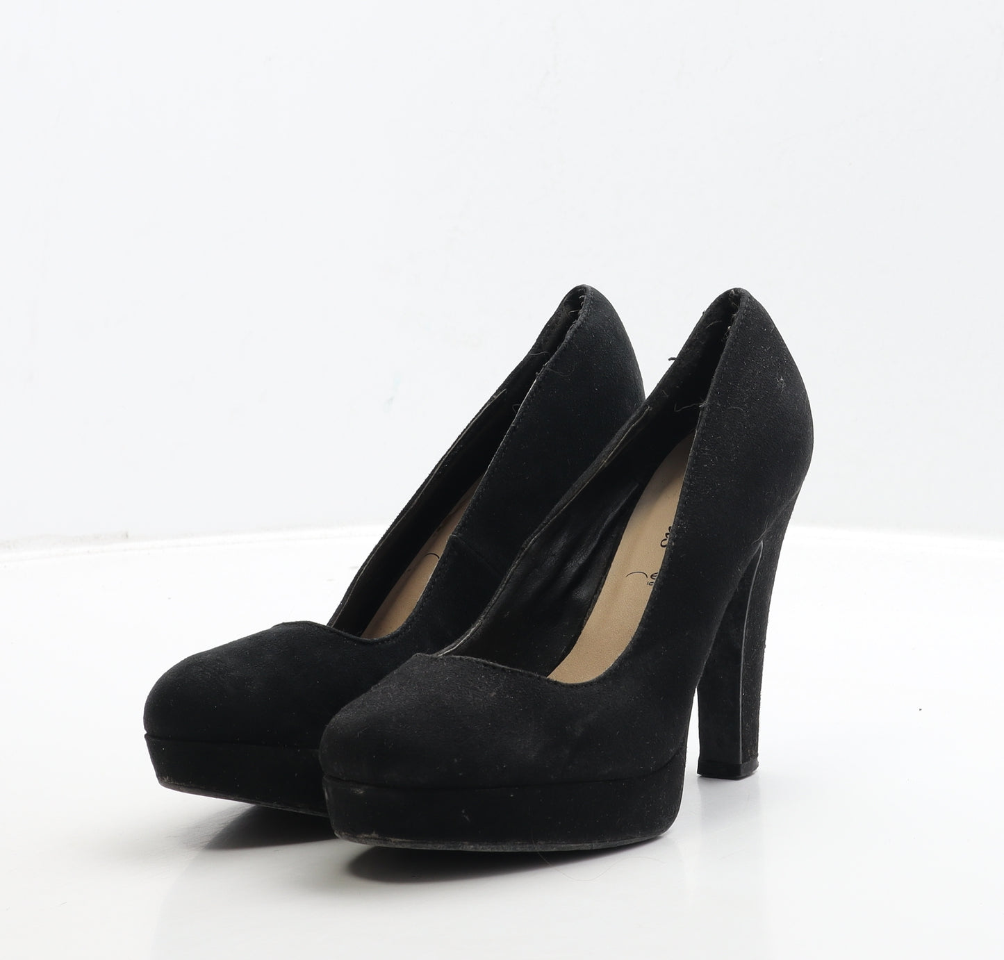 New Look Womens Black Suede Court Heel UK 4 37