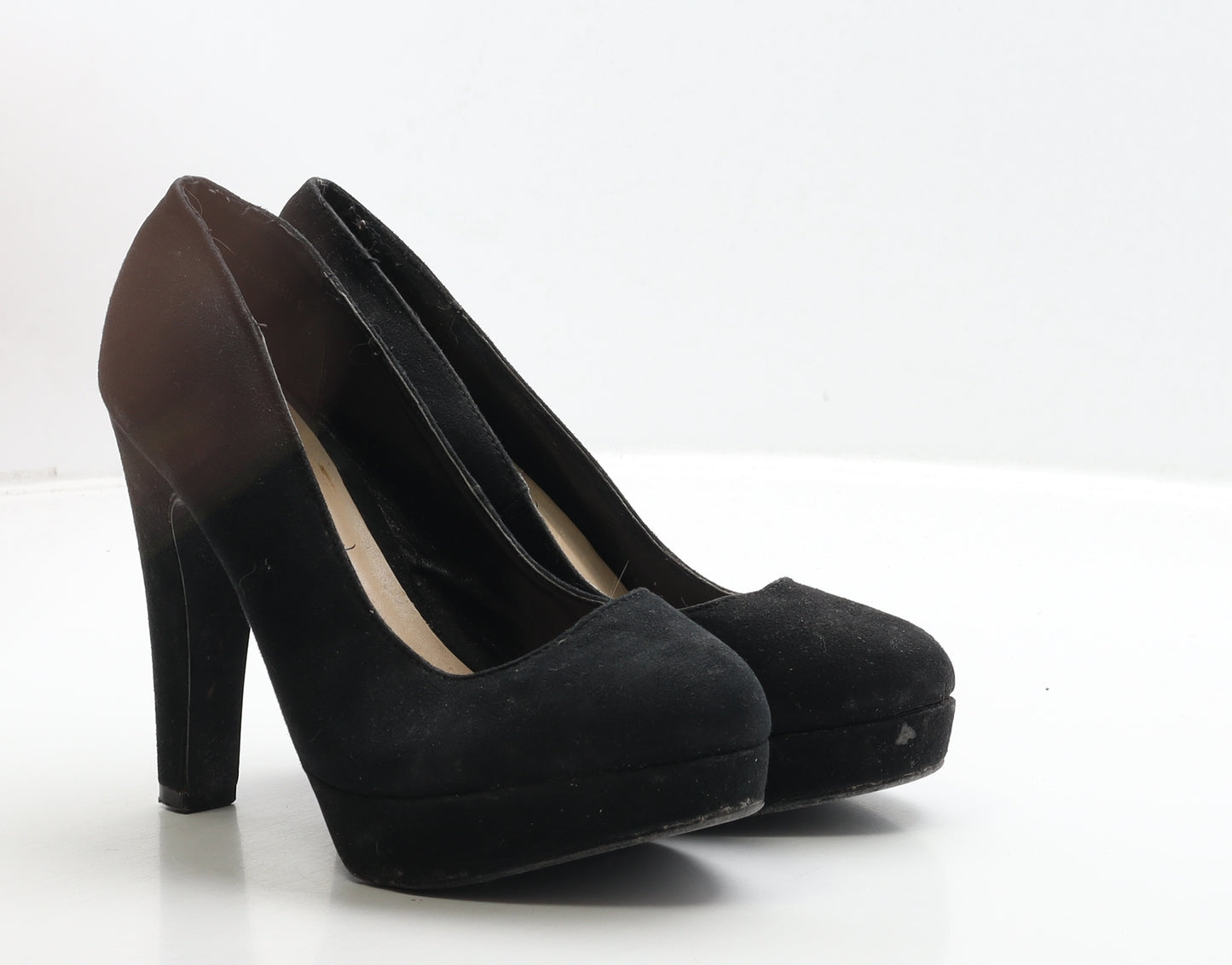 New Look Womens Black Suede Court Heel UK 4 37