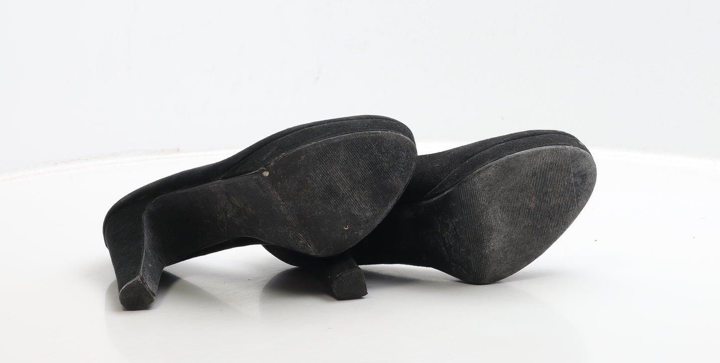 New Look Womens Black Suede Court Heel UK 4 37