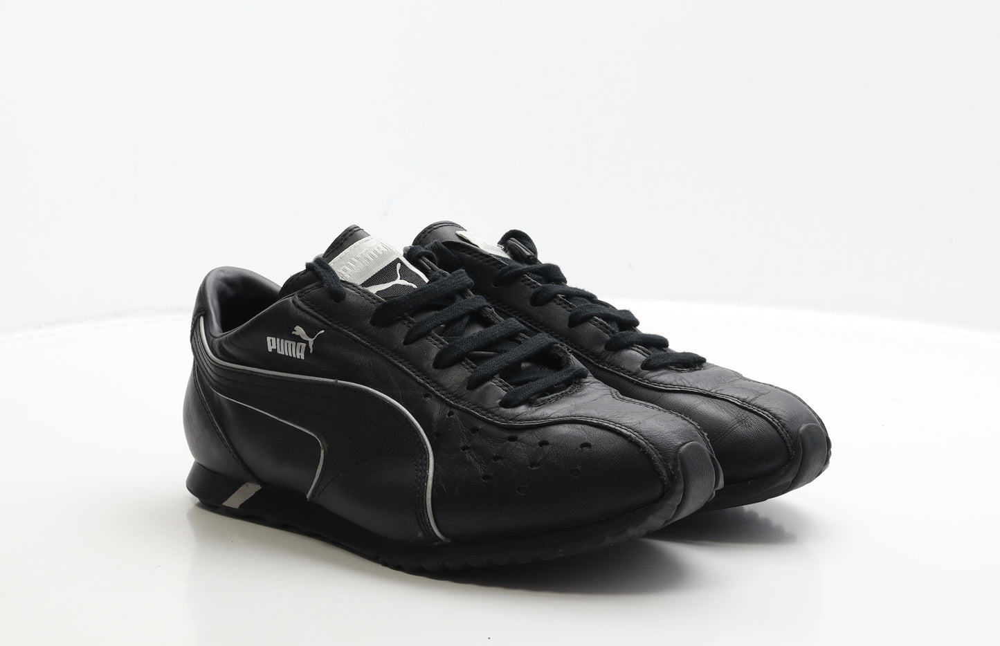 PUMA Mens Black Leather Trainer UK 10 44.5