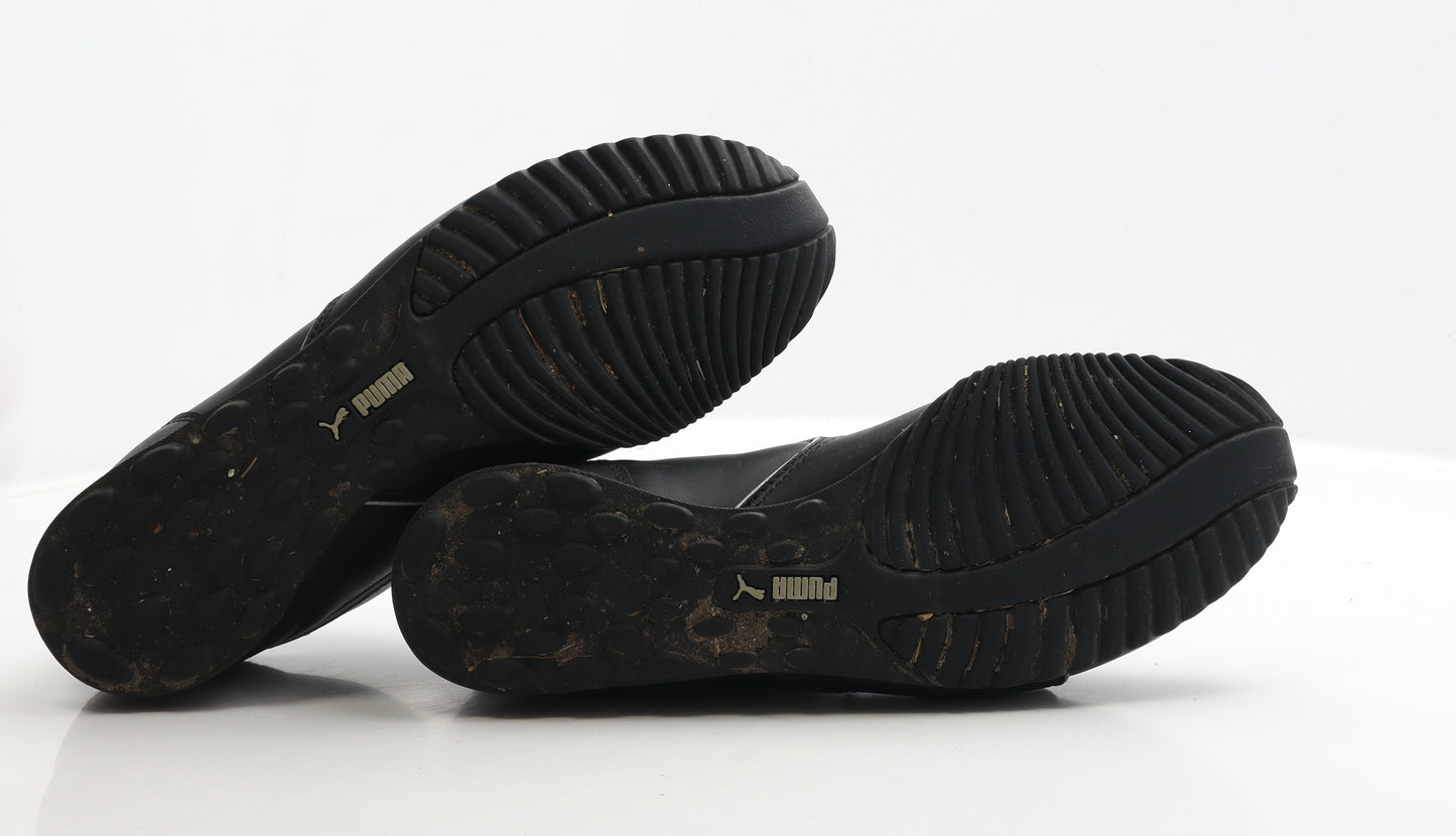 PUMA Mens Black Leather Trainer UK 10 44.5