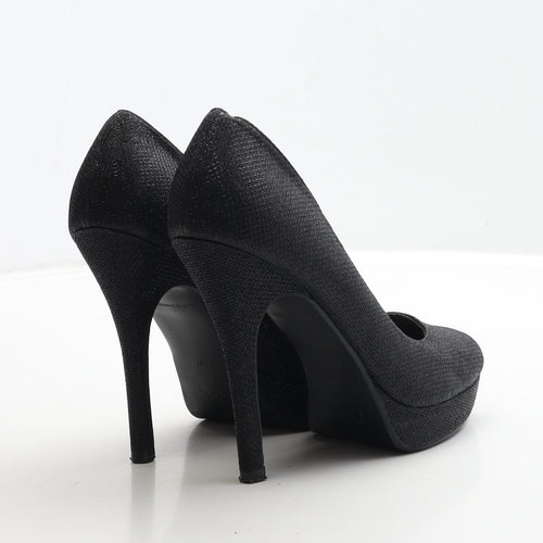 New Look Womens Black Leather Court Heel UK 4 37