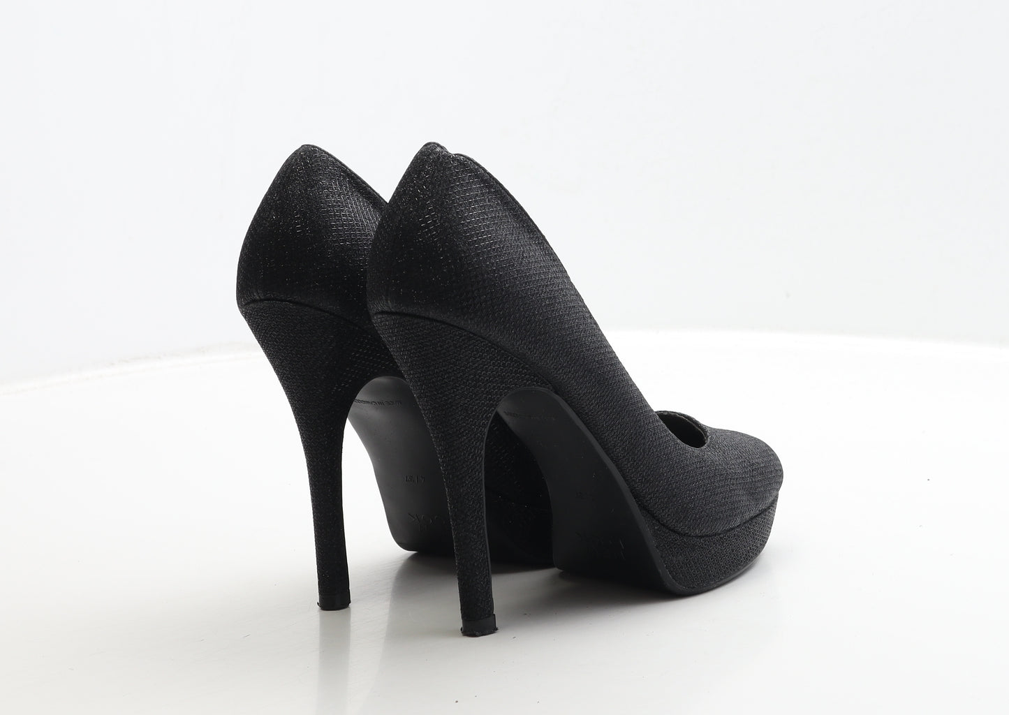 New Look Womens Black Leather Court Heel UK 4 37
