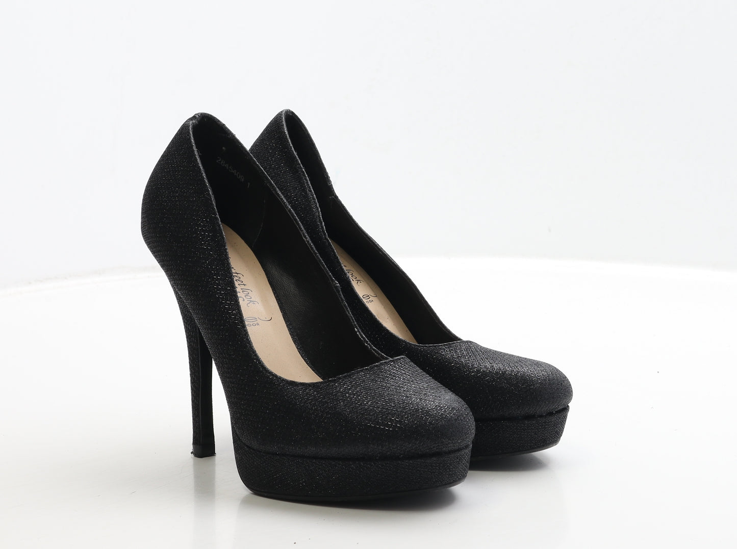 New Look Womens Black Leather Court Heel UK 4 37
