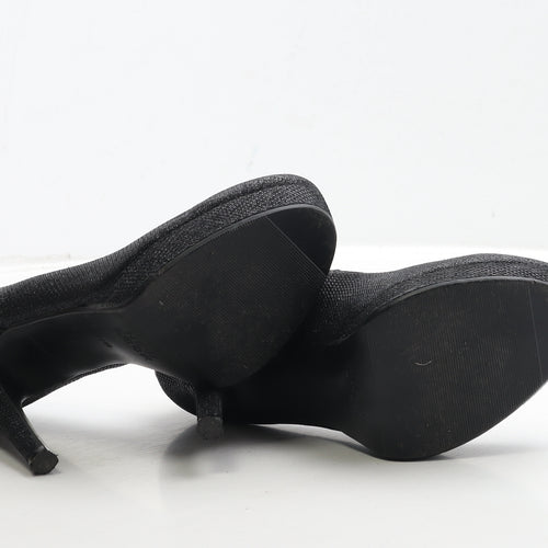 New Look Womens Black Leather Court Heel UK 4 37