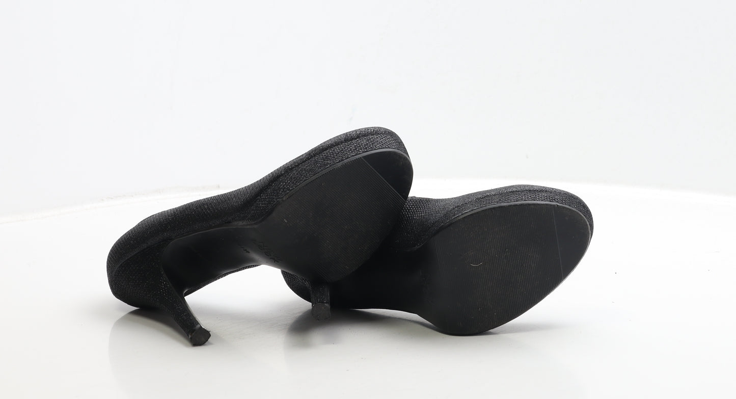 New Look Womens Black Leather Court Heel UK 4 37