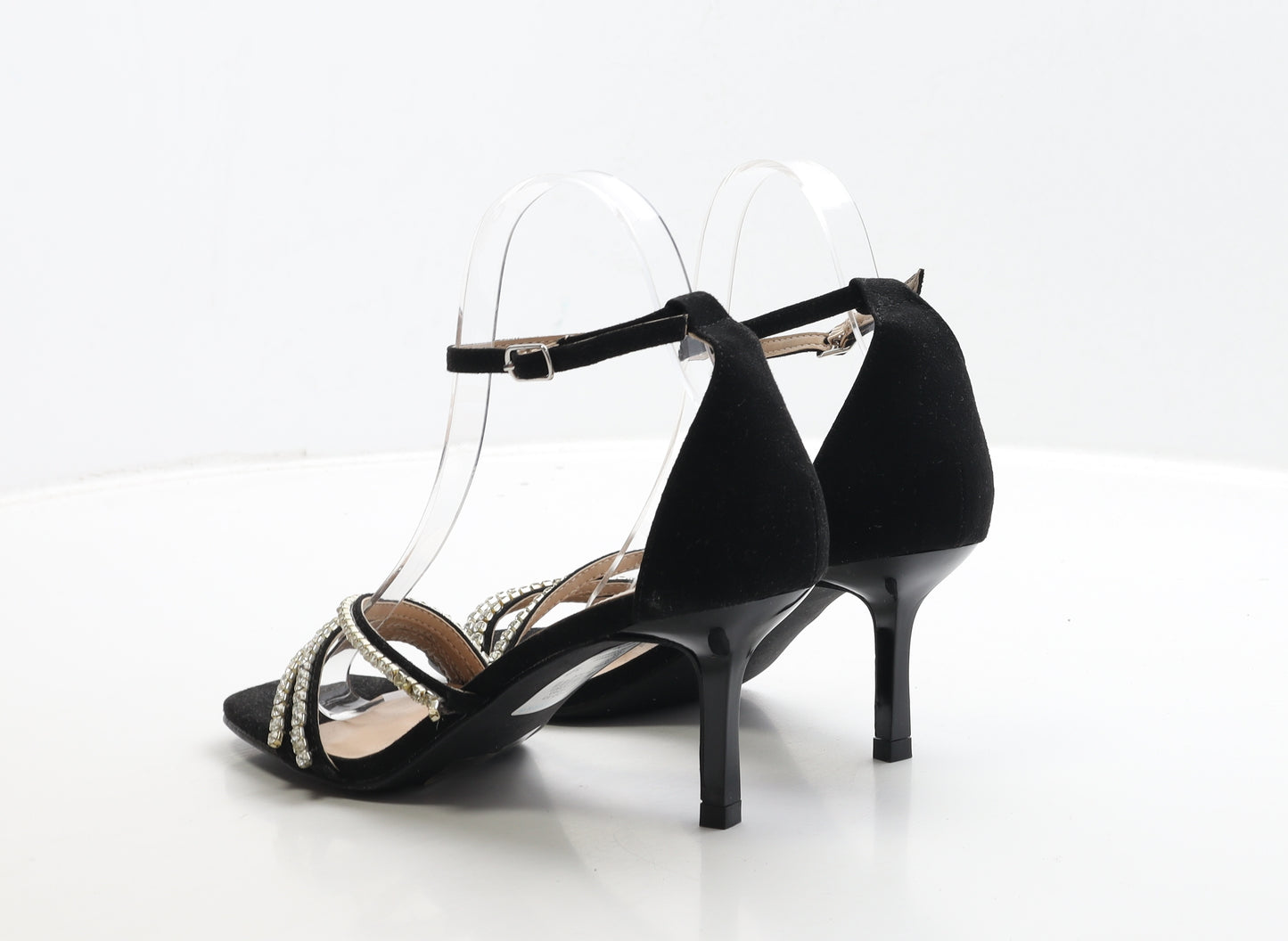 Primark Womens Black Polyester Strappy Heel UK 5 38