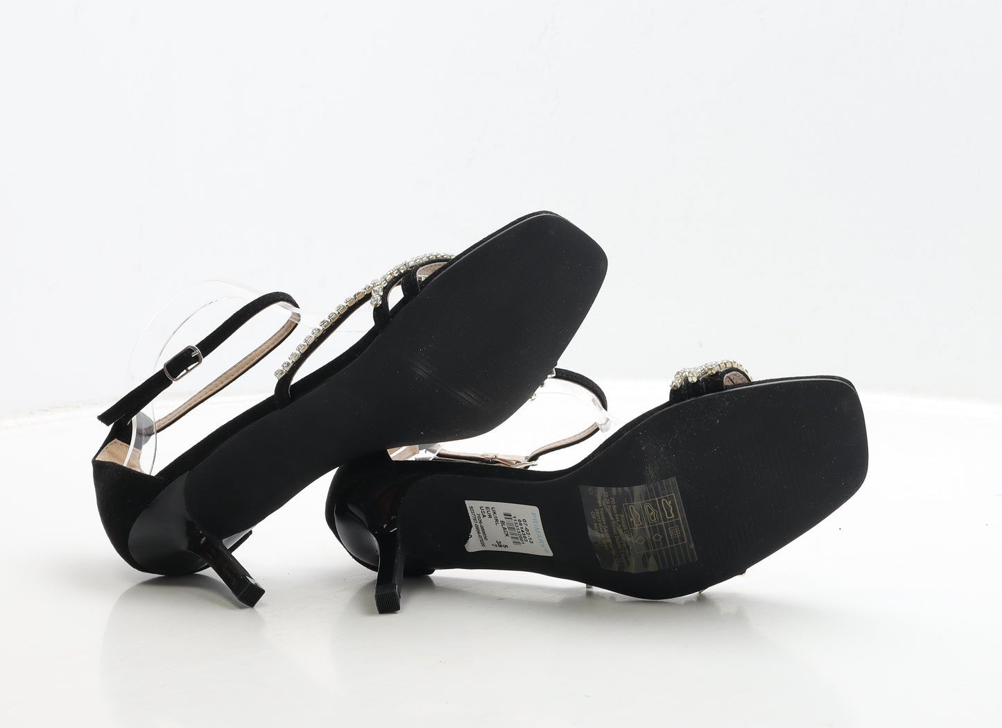 Primark Womens Black Polyester Strappy Heel UK 5 38