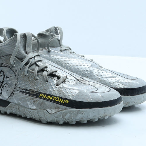 Nike Boys Grey Geometric Leather Trainer UK 5 38 - Astro Turf Boots