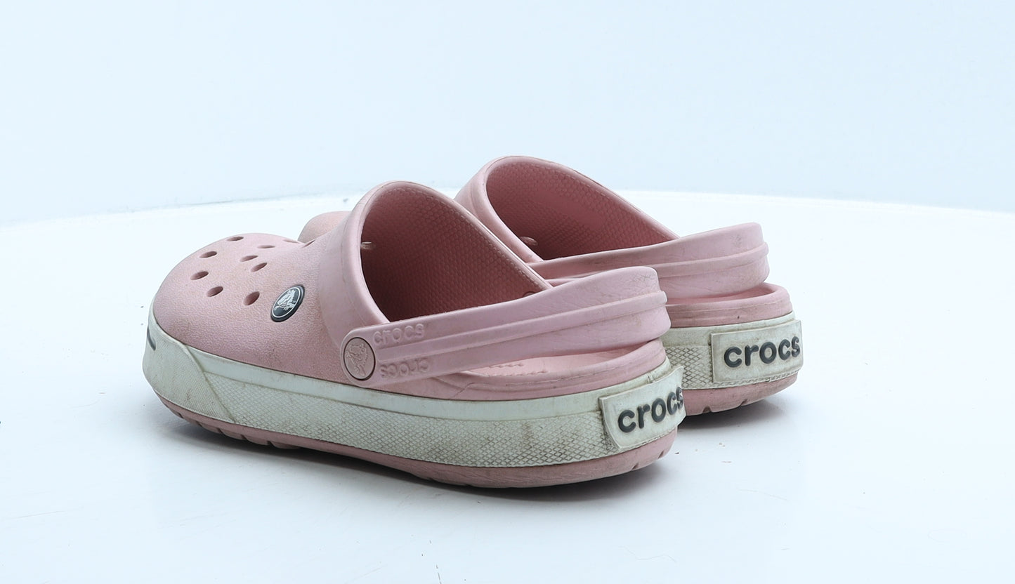Crocs Womens Pink Rubber Clog Flat UK 5 38 7