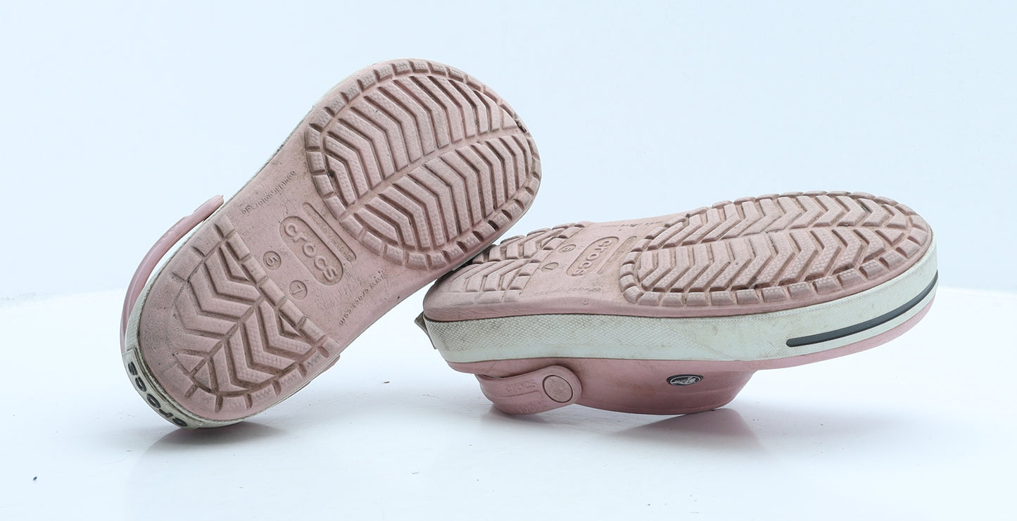 Crocs Womens Pink Rubber Clog Flat UK 5 38 7