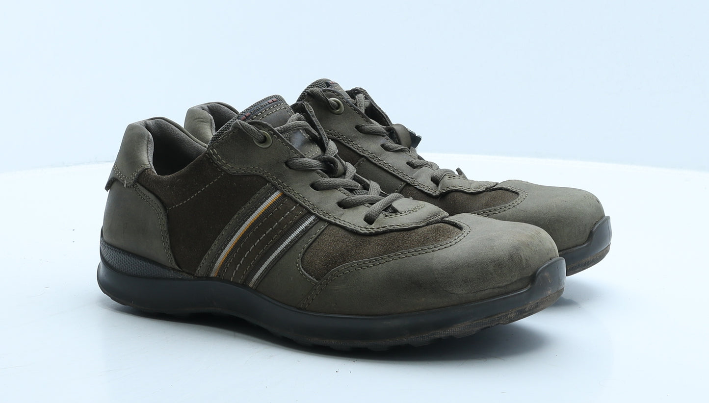 ECCO Mens Brown Leather Trainer Casual UK 8 41