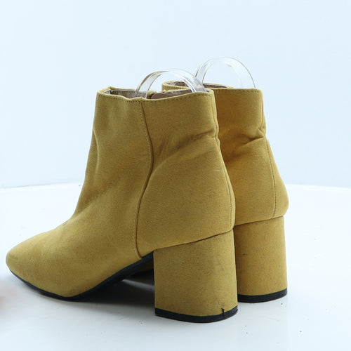 Primark Womens Yellow Suede Bootie Boot UK 4 37