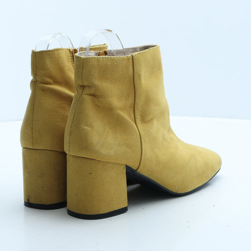 Primark Womens Yellow Suede Bootie Boot UK 4 37