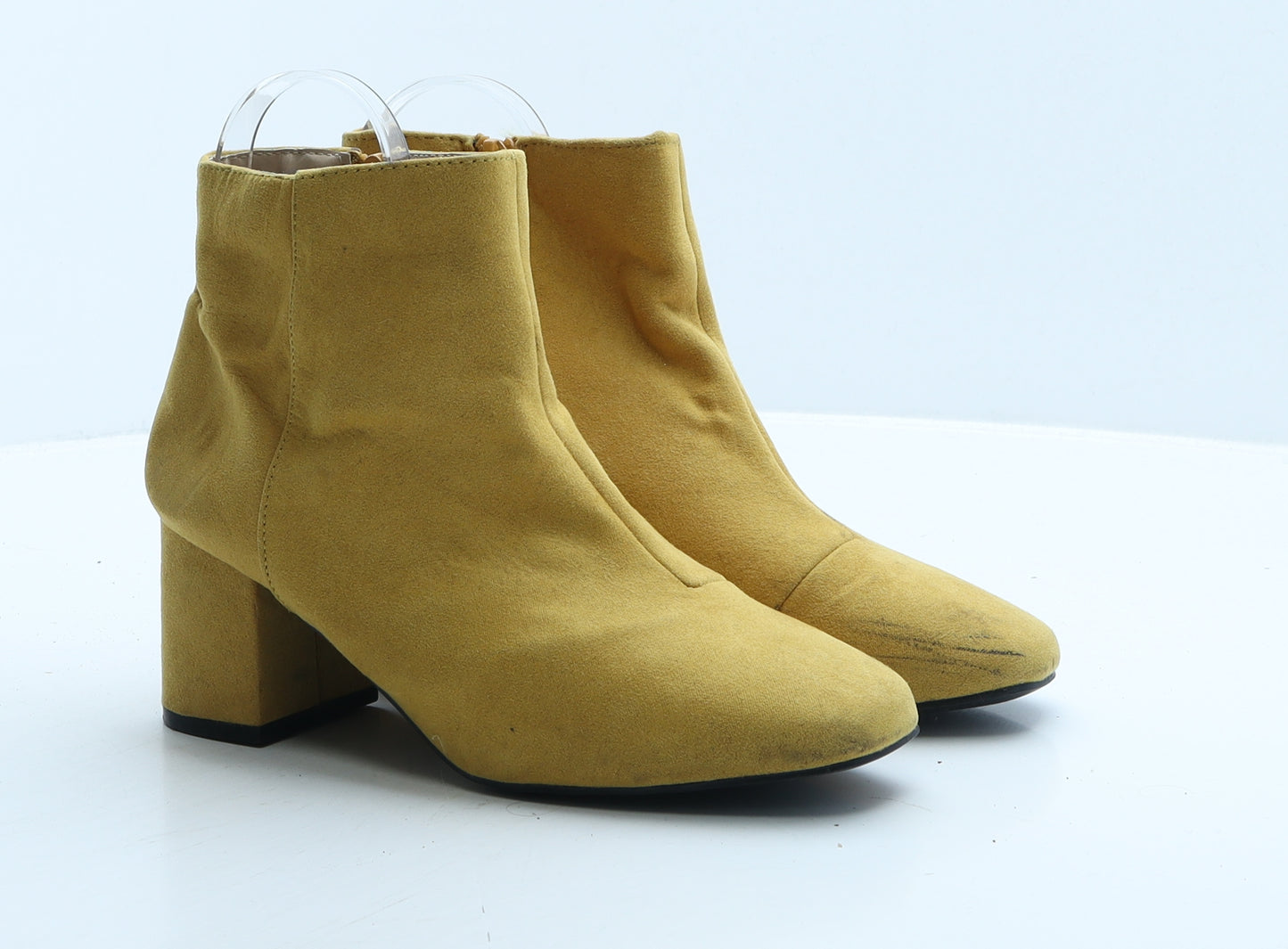 Primark Womens Yellow Suede Bootie Boot UK 4 37