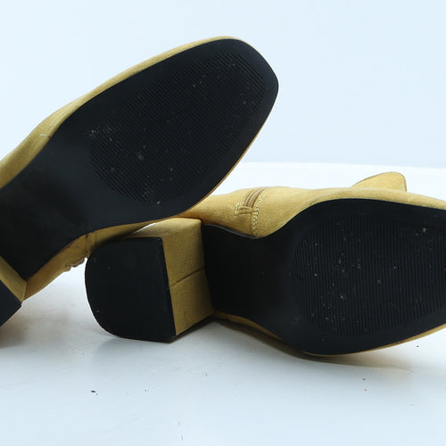 Primark Womens Yellow Suede Bootie Boot UK 4 37