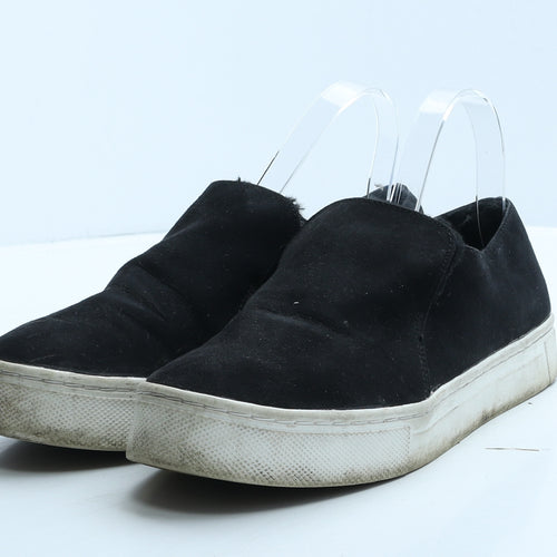 Preworn Womens Black Suede Loafer Flat UK 8 41