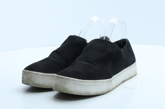 Preworn Womens Black Suede Loafer Flat UK 8 41