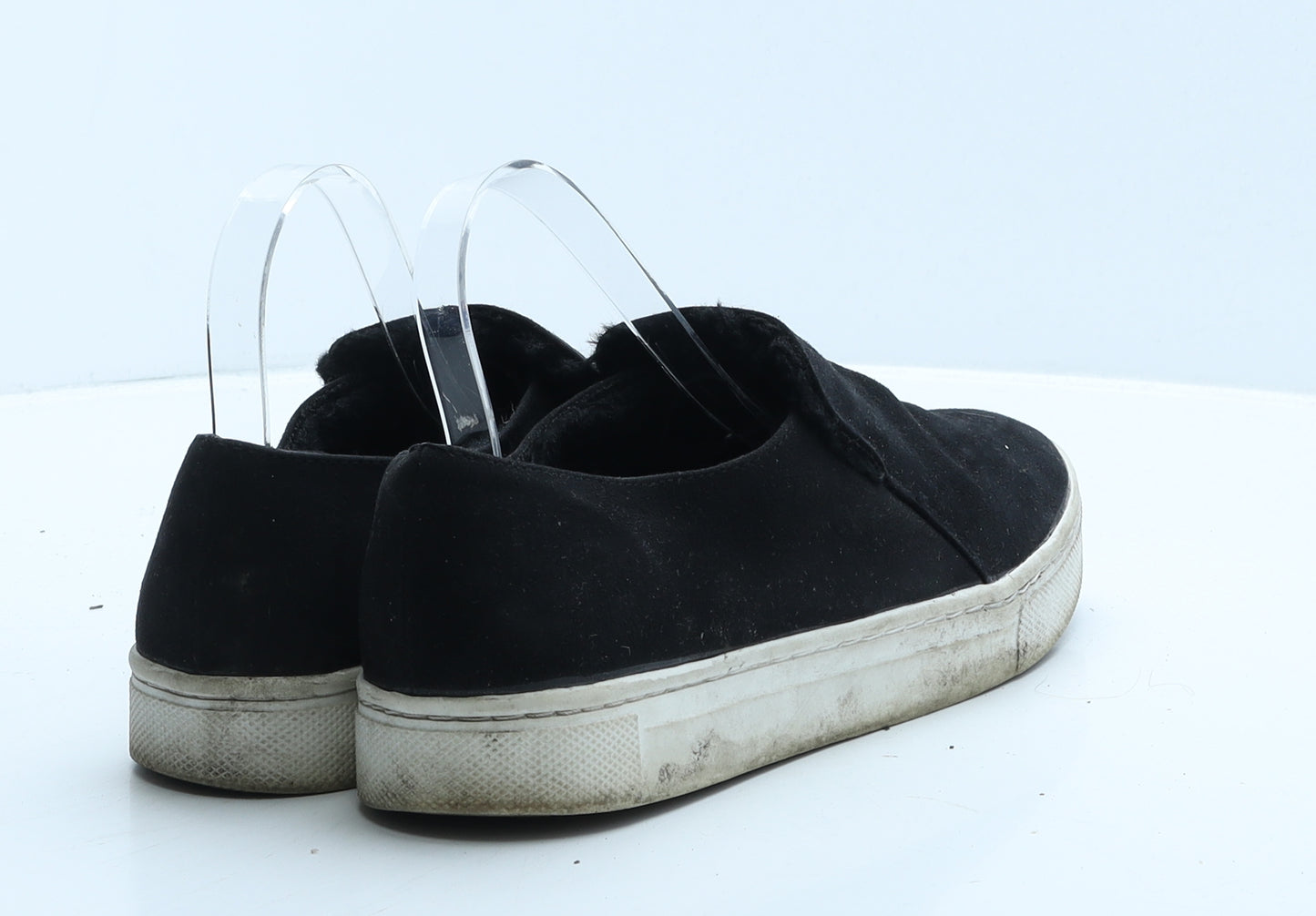 Preworn Womens Black Suede Loafer Flat UK 8 41