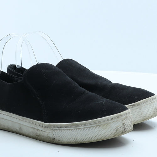 Preworn Womens Black Suede Loafer Flat UK 8 41
