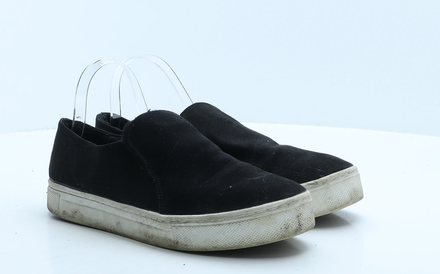 Preworn Womens Black Suede Loafer Flat UK 8 41