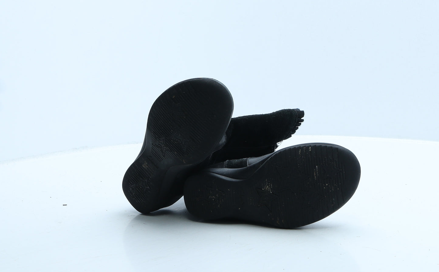 Clarks Girls Black Suede Shearling Style Boot UK 10 26