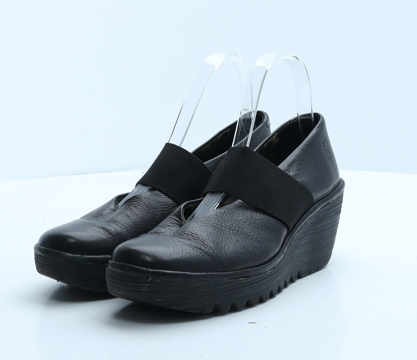London Womens Black Leather Strappy Heel UK 5 38