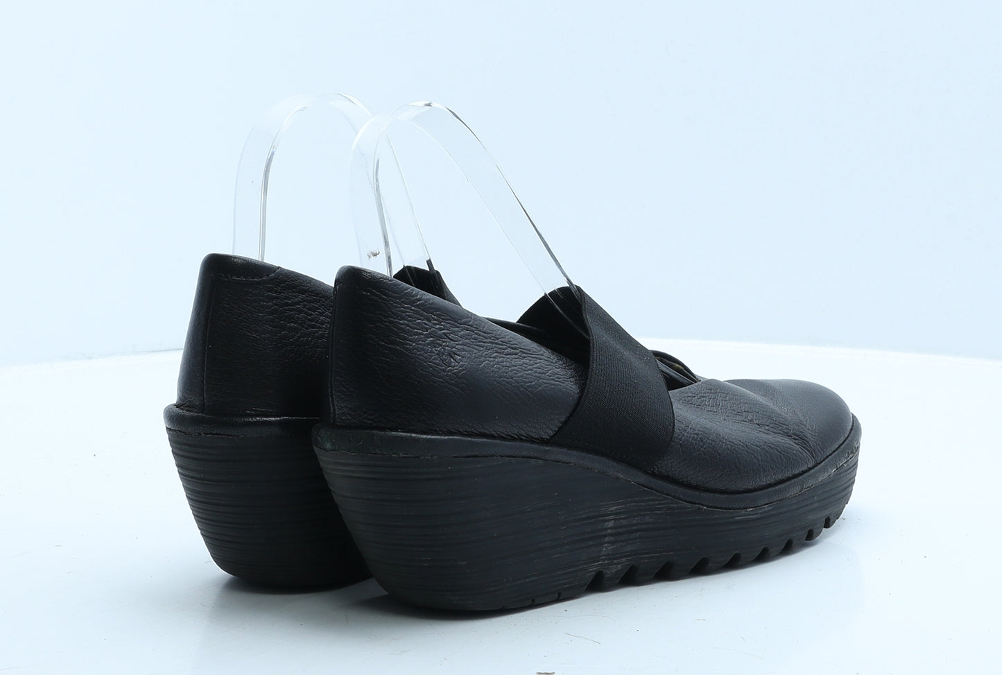 London Womens Black Leather Strappy Heel UK 5 38
