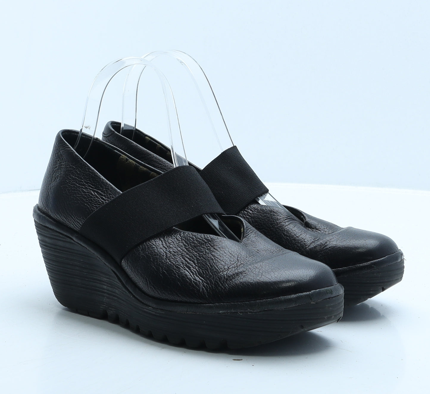 London Womens Black Leather Strappy Heel UK 5 38