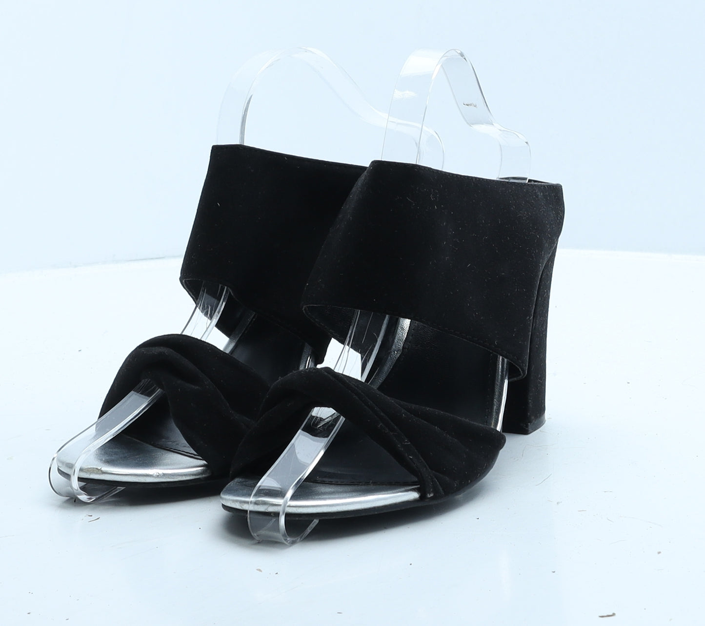 Very Womens Black Suede Mule Heel UK 6