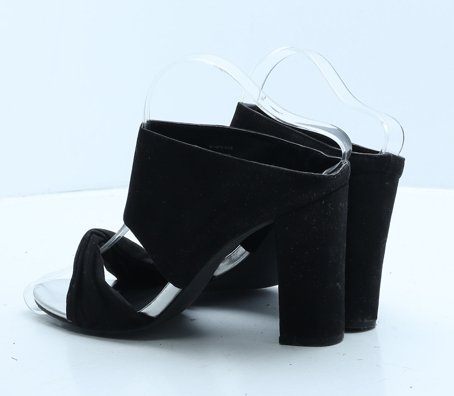 Very Womens Black Suede Mule Heel UK 6