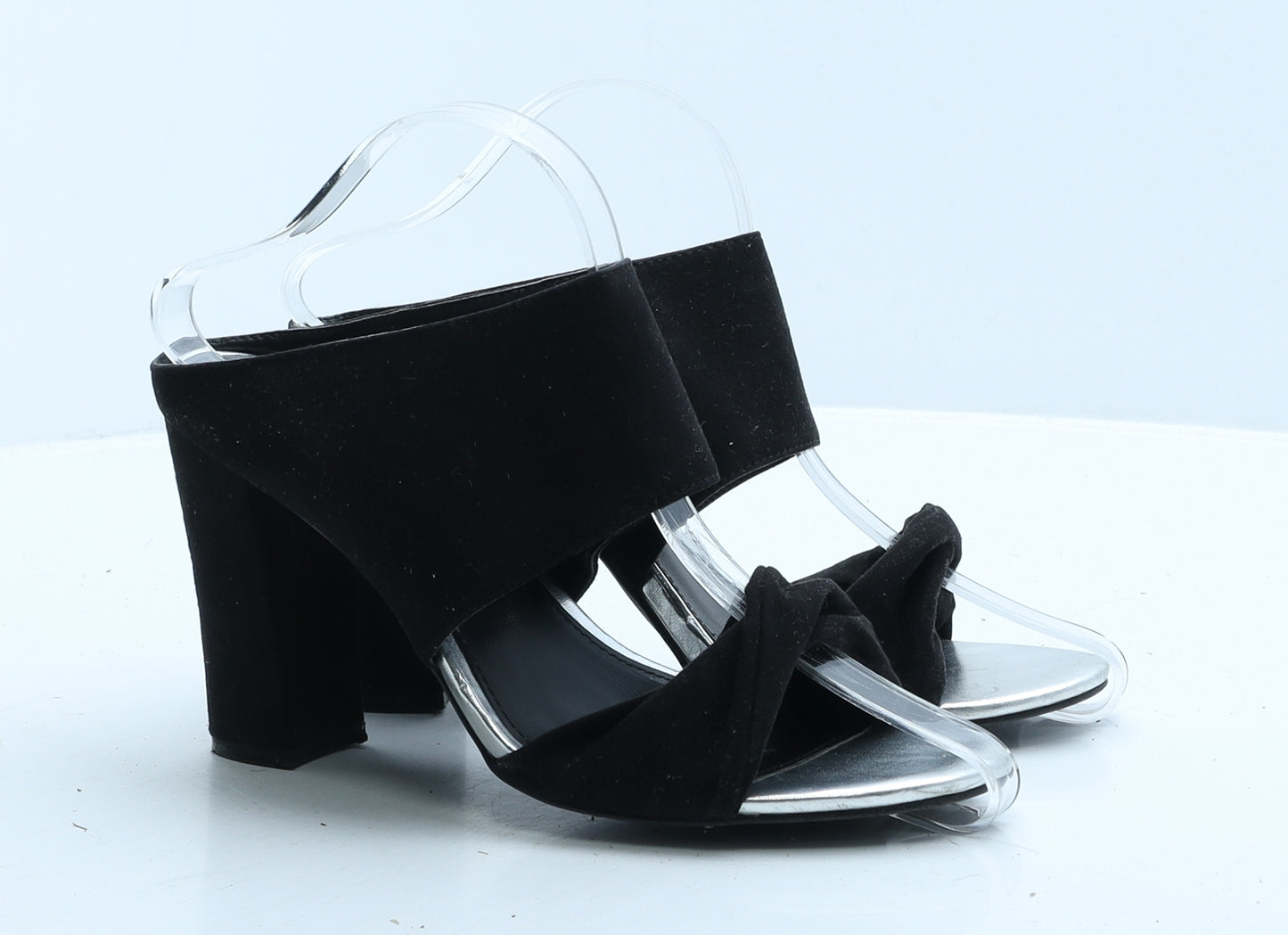 Very Womens Black Suede Mule Heel UK 6