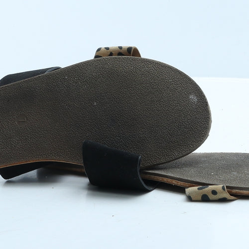F&F Womens Brown Animal Print Suede Slip On Flat UK 7 41 - Leopard Print