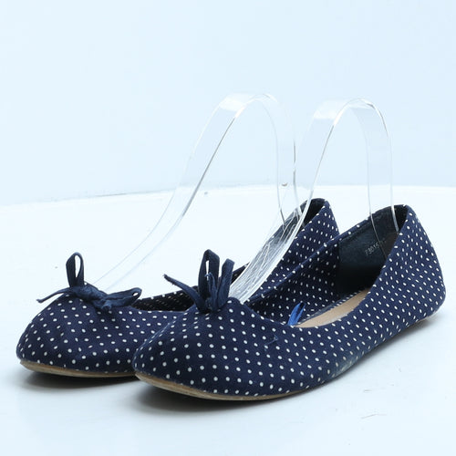 Atmosphere Womens Blue Polka Dot Fabric Ballet Flat UK 5 38