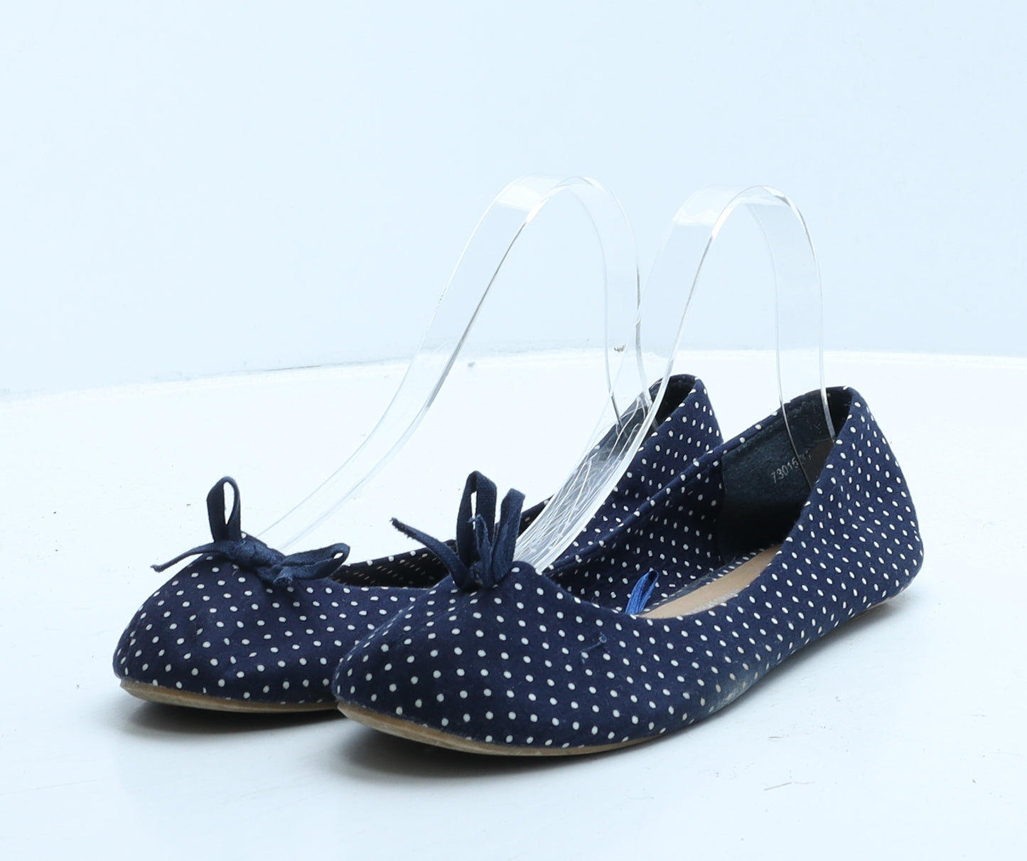 Atmosphere Womens Blue Polka Dot Fabric Ballet Flat UK 5 38