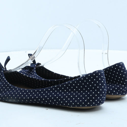 Atmosphere Womens Blue Polka Dot Fabric Ballet Flat UK 5 38
