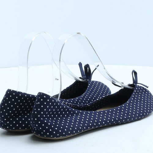 Atmosphere Womens Blue Polka Dot Fabric Ballet Flat UK 5 38