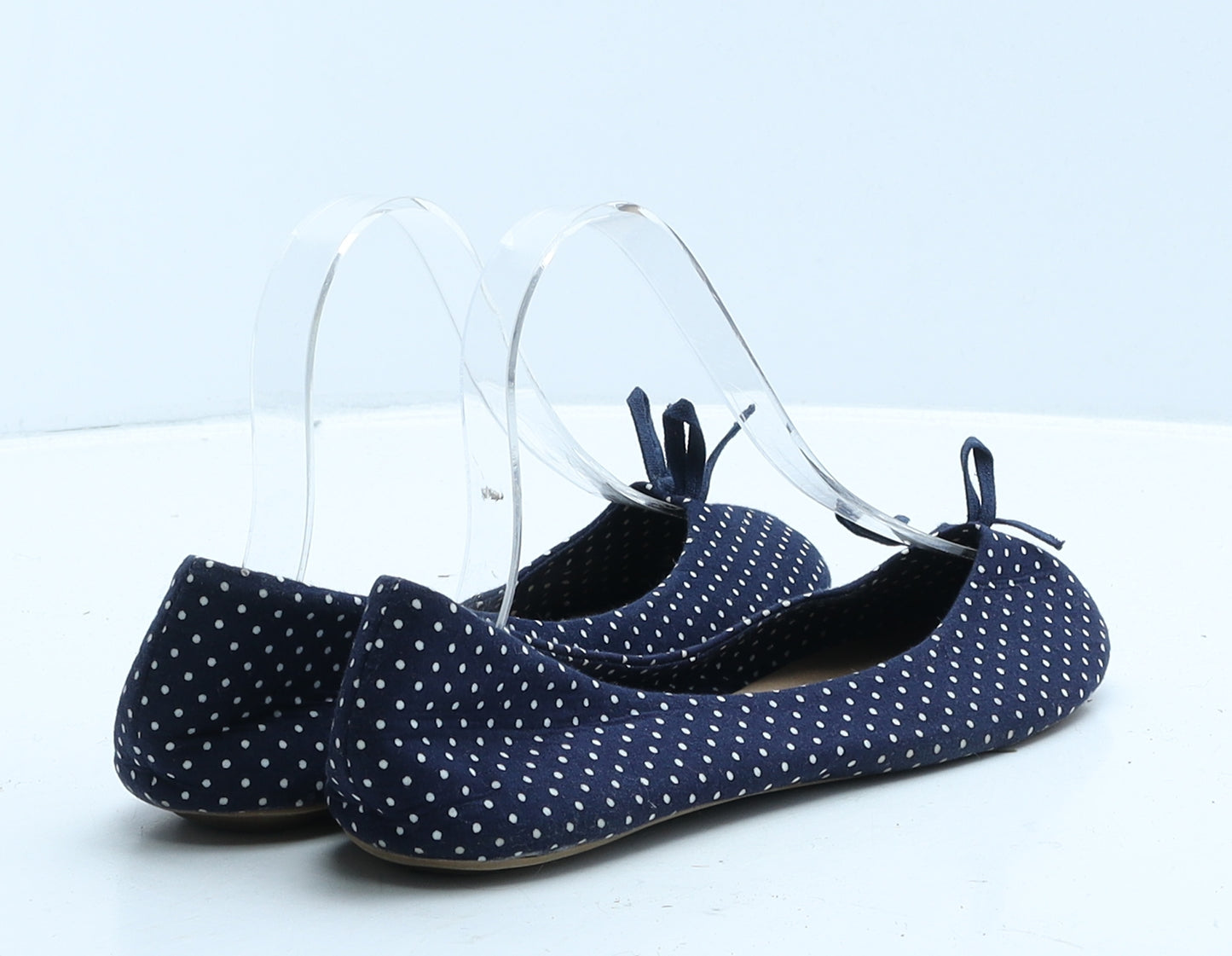 Atmosphere Womens Blue Polka Dot Fabric Ballet Flat UK 5 38